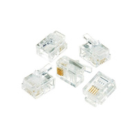 RJ11 4 Pin Round Solid Connector (10 Pack)