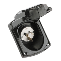 Clipsal 3 Pin 15A Caravan Socket Inlet Black