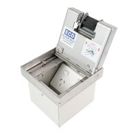 ECD Stainless Steel Deep Recess Floor Box Suits 1 Standard GPO & 3 Gang Data Plate