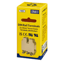 IMO DIN Rail Terminals | 2 x 35mm Screw Clamp with Markers | 115A 600V (ER35PBEIGE)