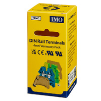 IMO DIN Rail Terminals | 4mm Accessory Pack | End Plates, End Brackets, Earth & Neutral Terminals